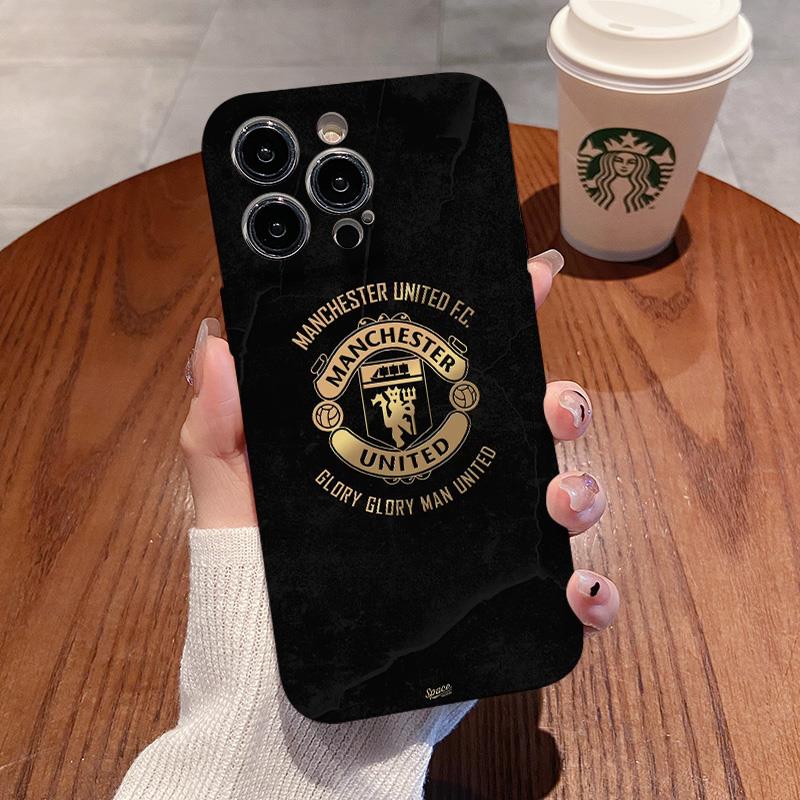 适用苹果oppo华为vivo荣耀小米黑金英超曼联队徽iPhone15promax手