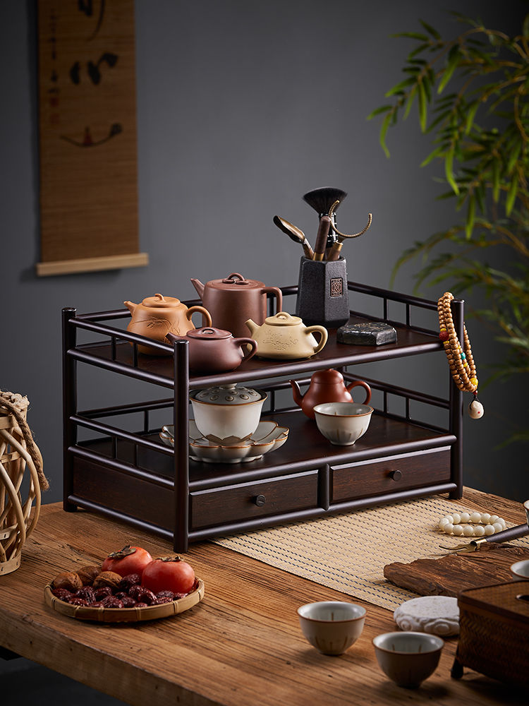 【小扬哥推荐】茶具收纳置物架茶杯茶壶架子桌面博古架茶叶架茶棚