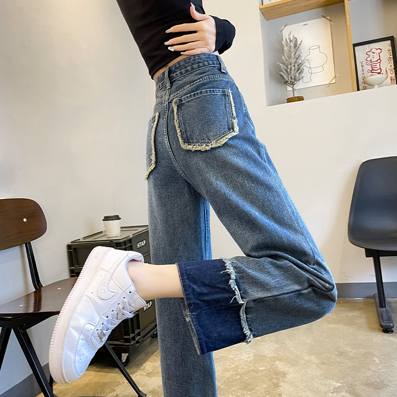 小个子女装高腰牛仔裤女款爆款2023新款正品烟管裤女士夏秋款裤子