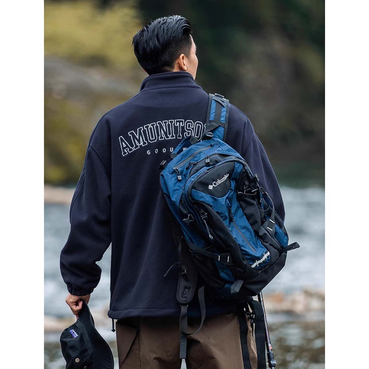 outwild  秋冬摇粒绒外套男 加厚保暖立领贴布绣夹克WY22001
