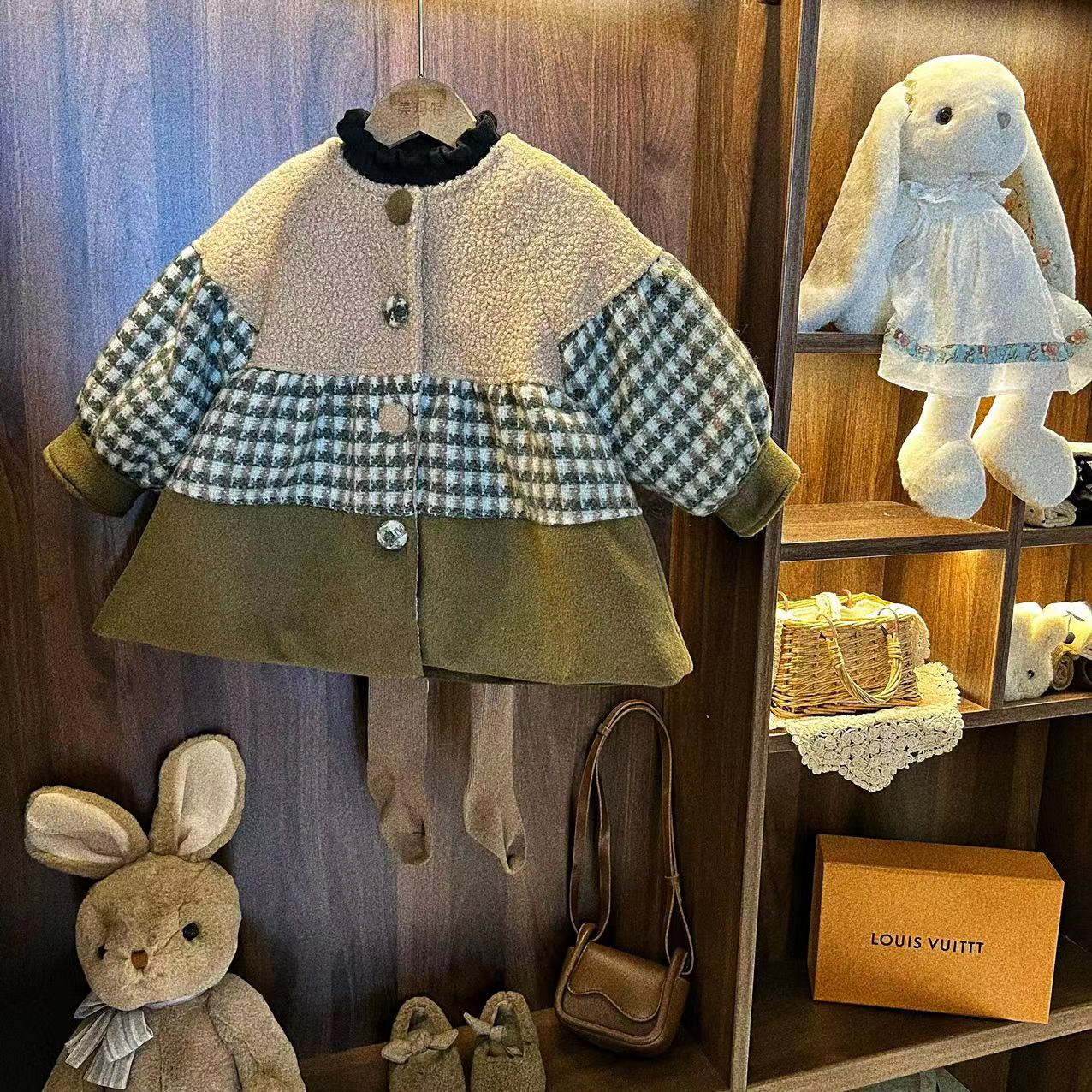 秋冬款~森系拼色外套002