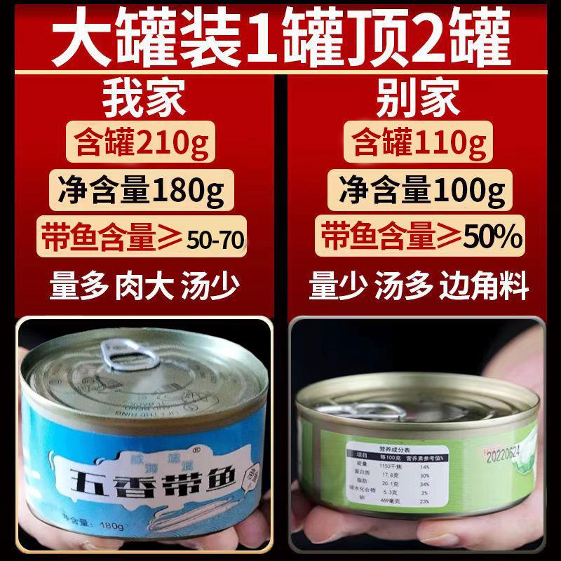 【小扬哥力荐】罐*0克带鱼大罐装五香辣熟食即食下饭洞庭湖鳕鱼片