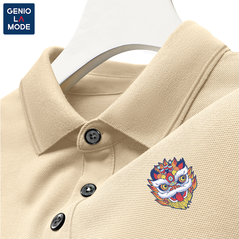 集团品牌GENIOLAMODE翻领polo衫常规男士大码运动透气半袖衬衫t恤