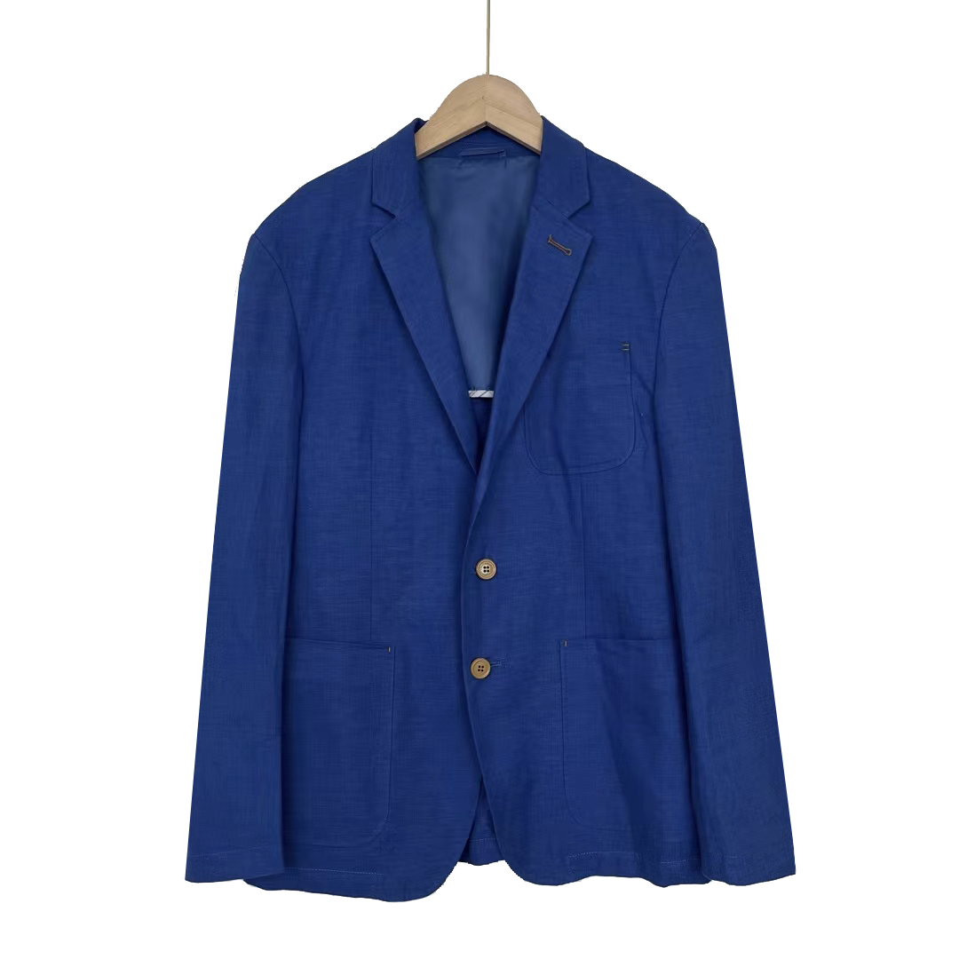 AF/231680男士时尚西装外套西服上装蓝色休闲百搭平驳领外套春秋
