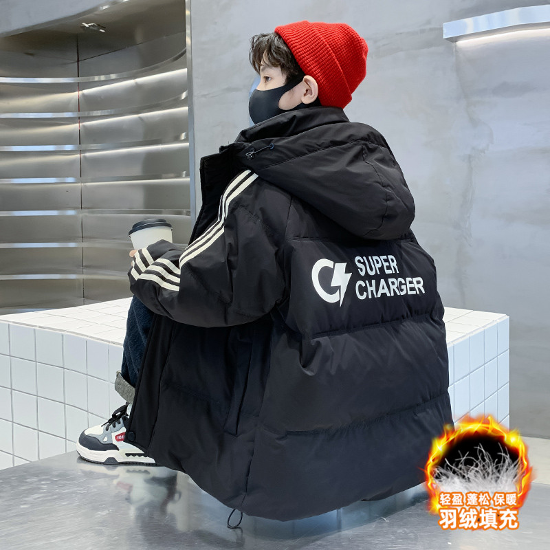 男童白鸭绒羽绒服6-12岁潮款2023新款儿童冬季加厚中大童外套潮