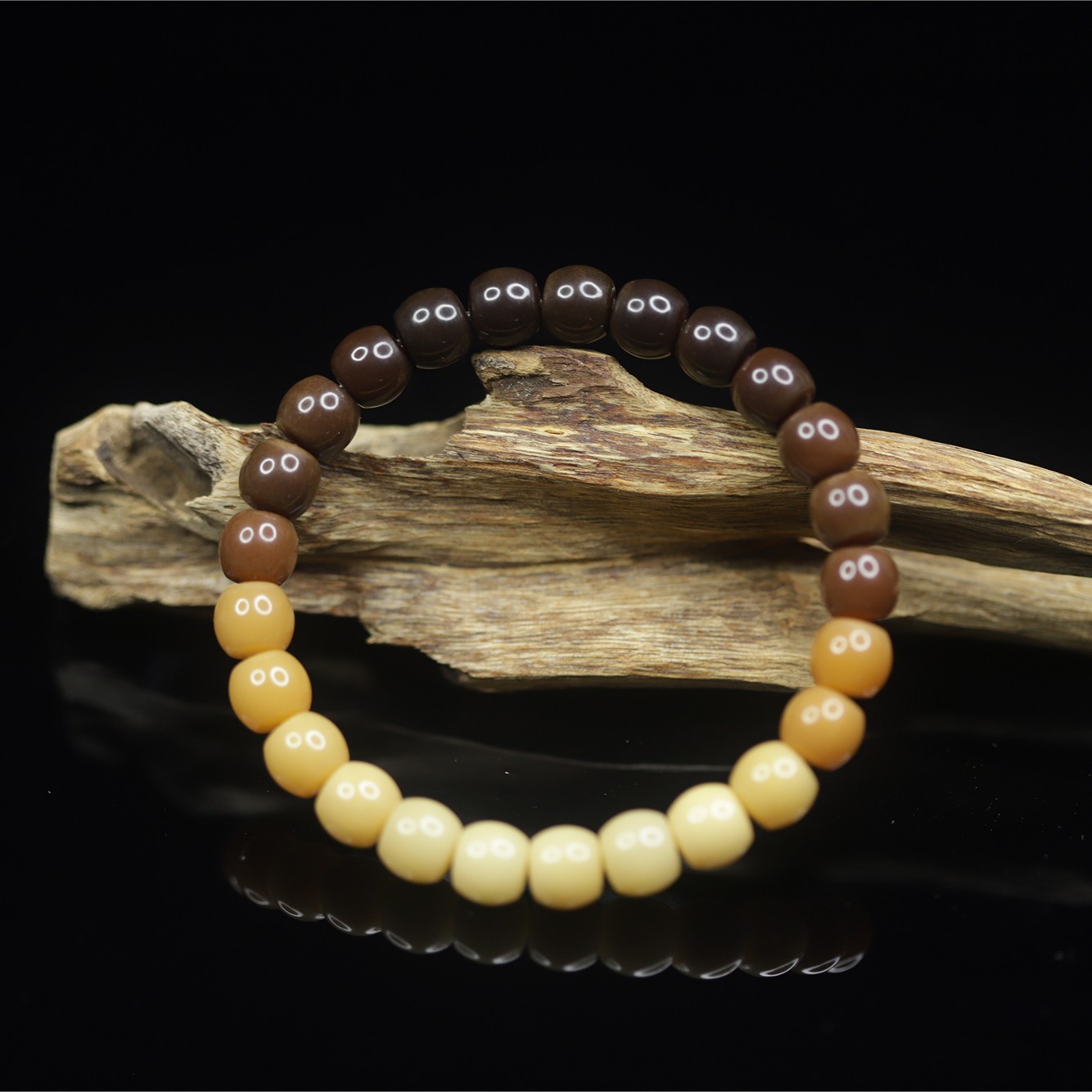 手工渐变彩虹菩提根35