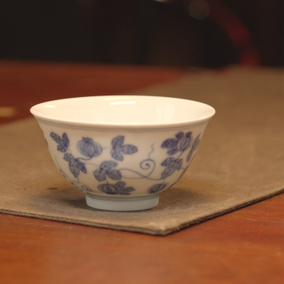 南颂窑 明成化青花 瓜果杯  手工茶具陶瓷茶杯复古主人杯NS