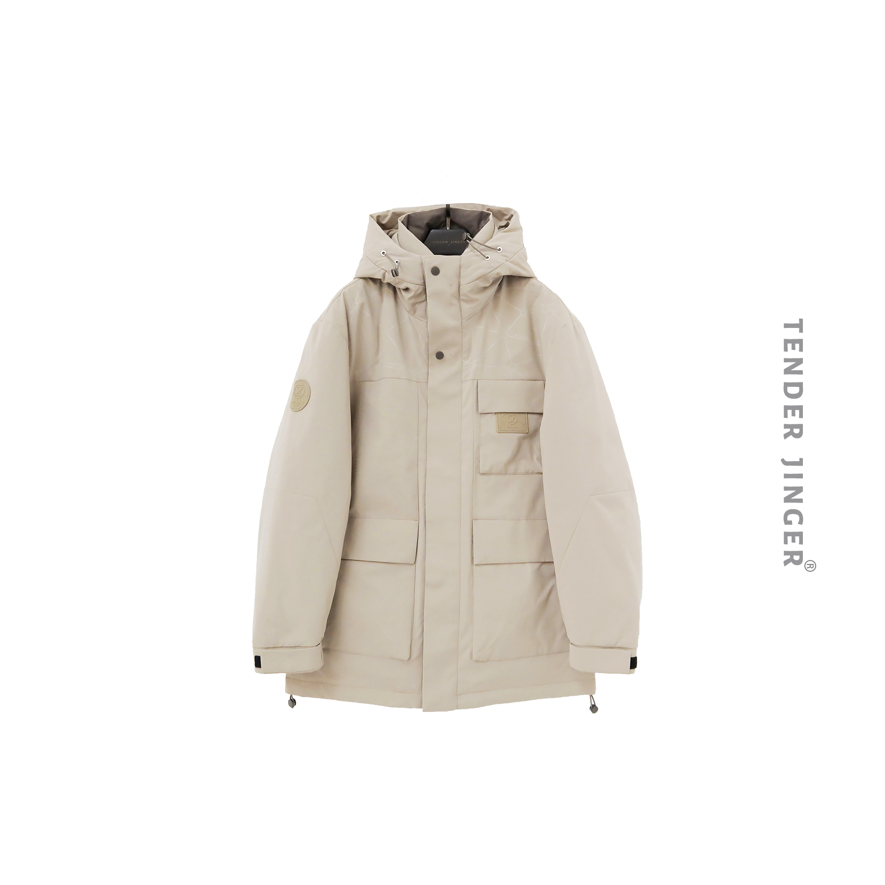 Tender Jinger男士冬季连帽中长款休闲鹅绒服 T2311HZS264375