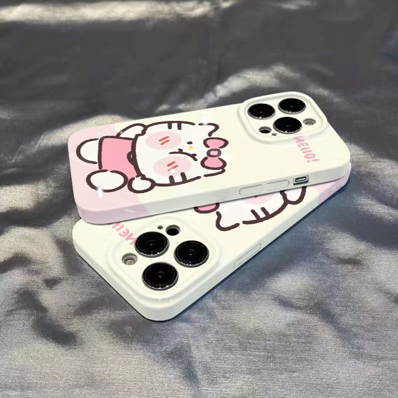 适用【苹果/华为/oppo/vivo/小米】菲林全包脸红KT猫手机硬壳卡通创