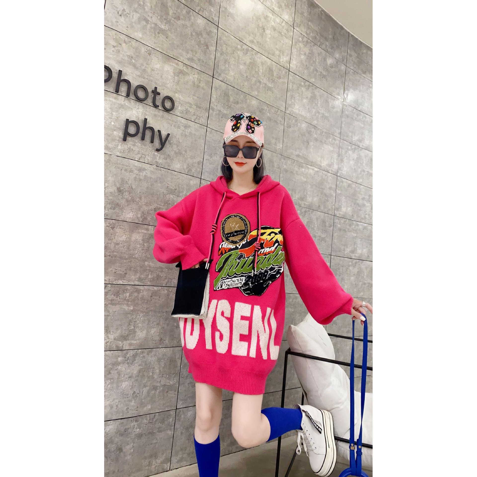 【闪闪私服分享】慵懒风毛衣女中长款23新款秋冬洋气减龄设计感网红