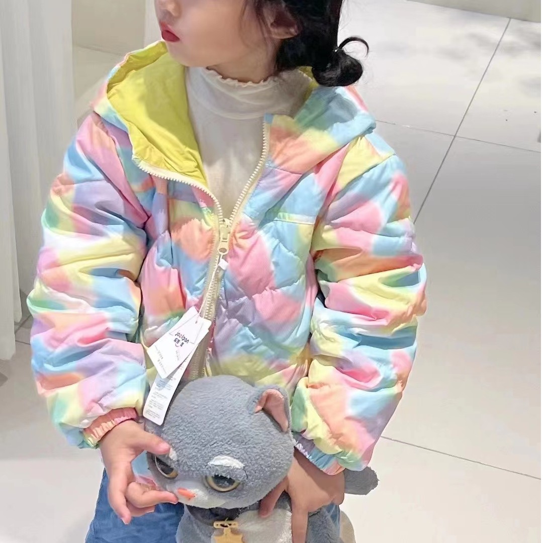 A014彩虹双面穿羽绒服/俊儿潘童装