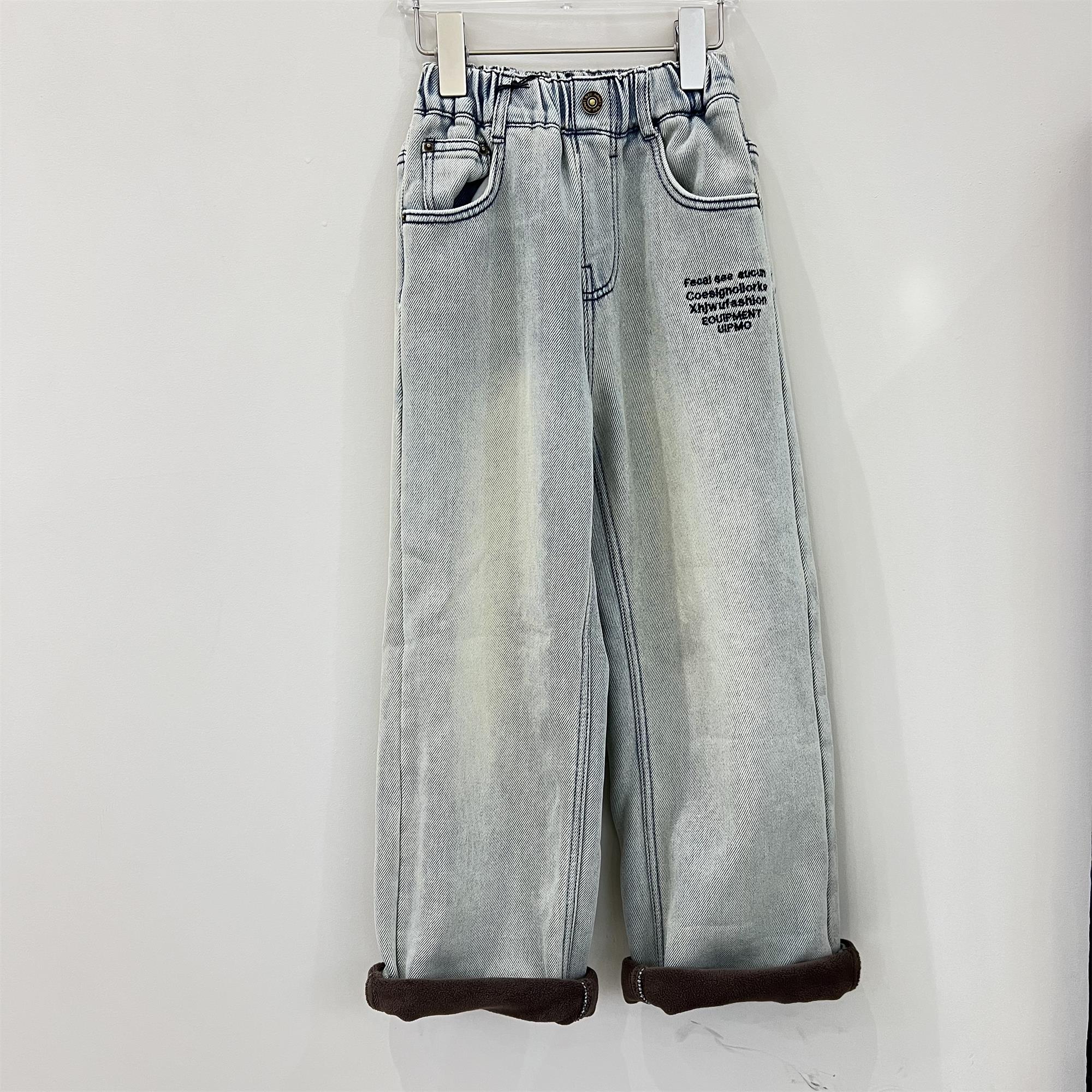 【潮牌甄选牛仔裤】中大童冬季新款加绒儿童牛仔裤洋气休闲裤63199