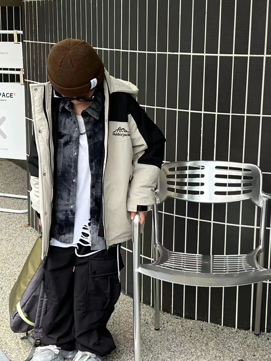 【潮牌冲锋衣】中大童三合一可拆卸外套奥粒绒内胆新防风上衣237159