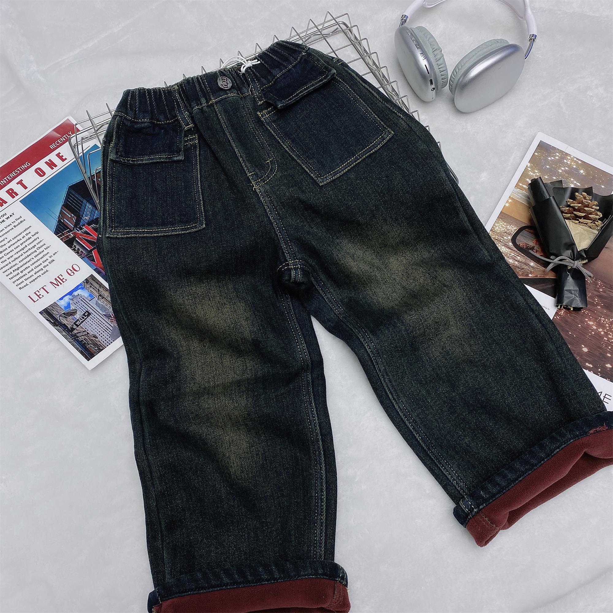 【潮牌甄选牛仔裤】中大童冬季新款加绒儿童牛仔裤洋气休闲裤58378