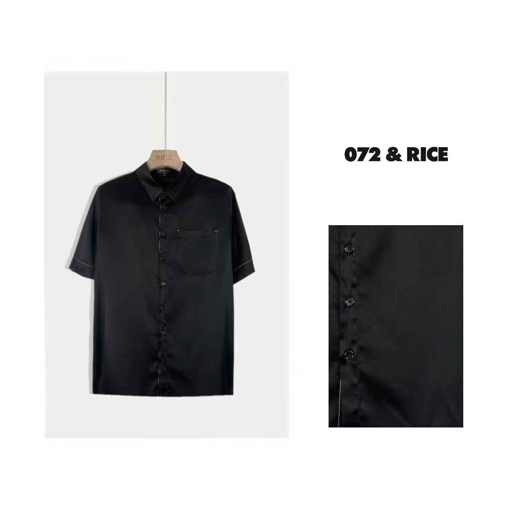 *072 & RICE【黑绷带】翻领单排扣短袖衬衣 W0225 FL