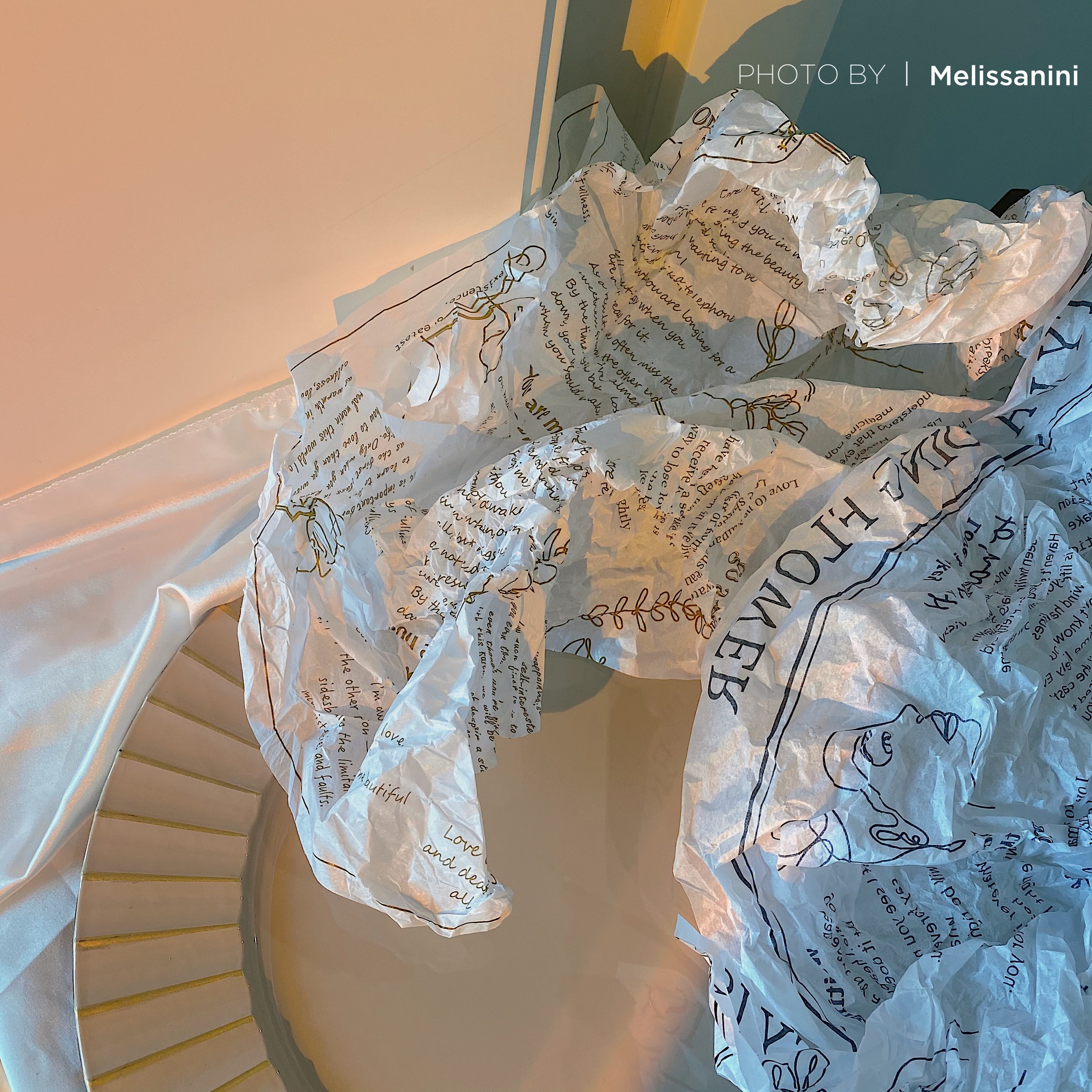 MELISSANINI 字母ins风雪梨纸 皱皱的拍照道具 美甲打版饰品拍摄