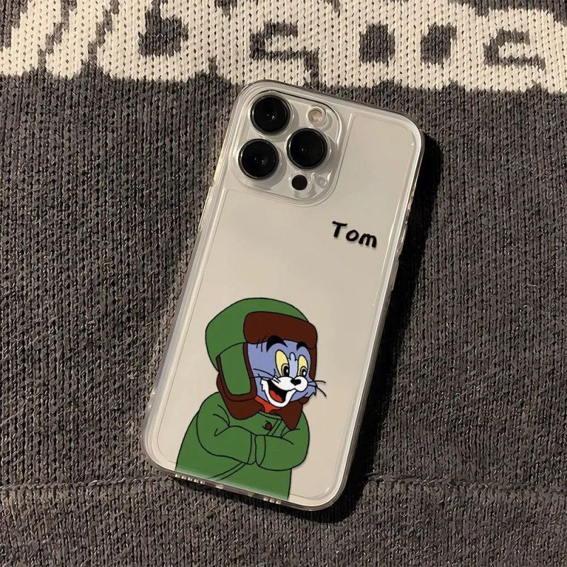 卡通汤姆苹果15新款iPhone14promax手机壳13透明12可爱11小众全包