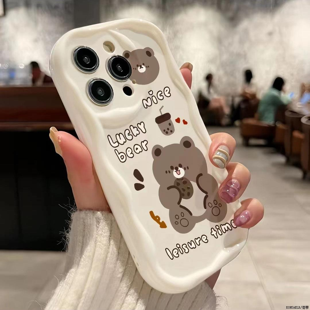 趣味饼干小熊苹果14pro壳iphone15promax防摔12硅胶13全包硅胶11