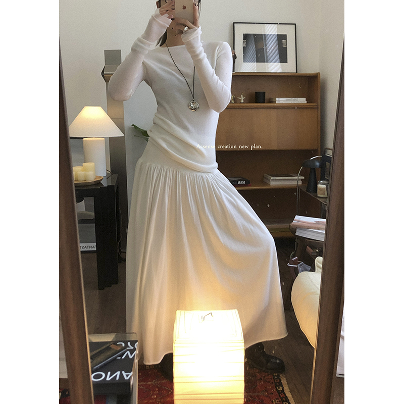 ACSENSE私服静奢row风绵羊毛针织毛衣夏季半身裙套装
