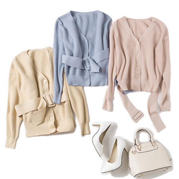 【南油玲姐】蓝色格子单边双红条长袖上衣百搭衬衣女7693