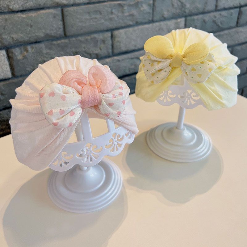 婴儿帽子春秋夏季薄款女宝宝新生儿胎帽婴幼儿无骨印度帽初生四季