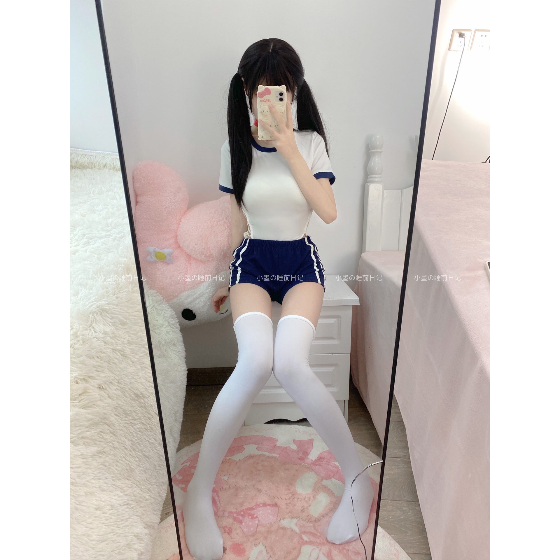 学生体操服套装短袖上衣运动修身拼色显瘦夏季紧身白色辣妹jk性感