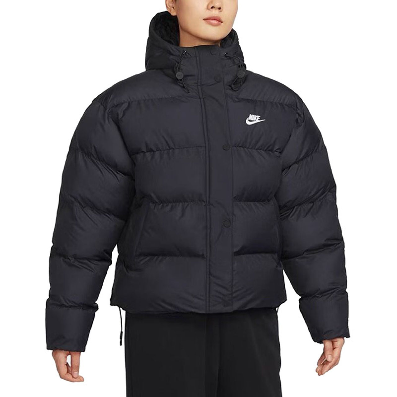 【仓山KL】NIKE棉服女外套2023冬新款短款连帽运动面包服FD8291010