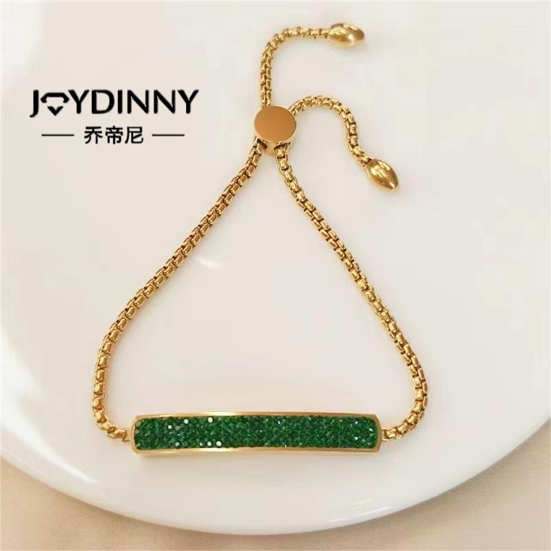 JOYDINNY/乔帝尼 钛钢手链 D010J法式时尚绿祖母手链QDNHH009