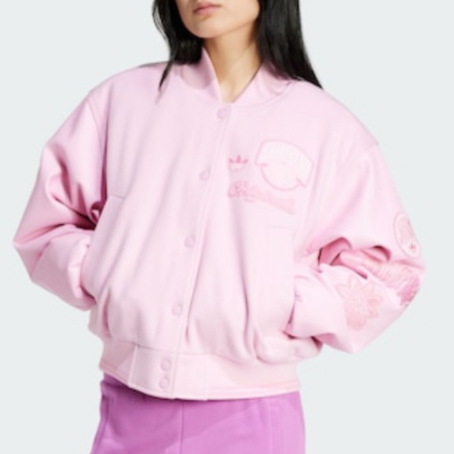 adidas/阿迪达斯【国金AD】粉色拼贴飞行员运动夹克防寒外套IX6967