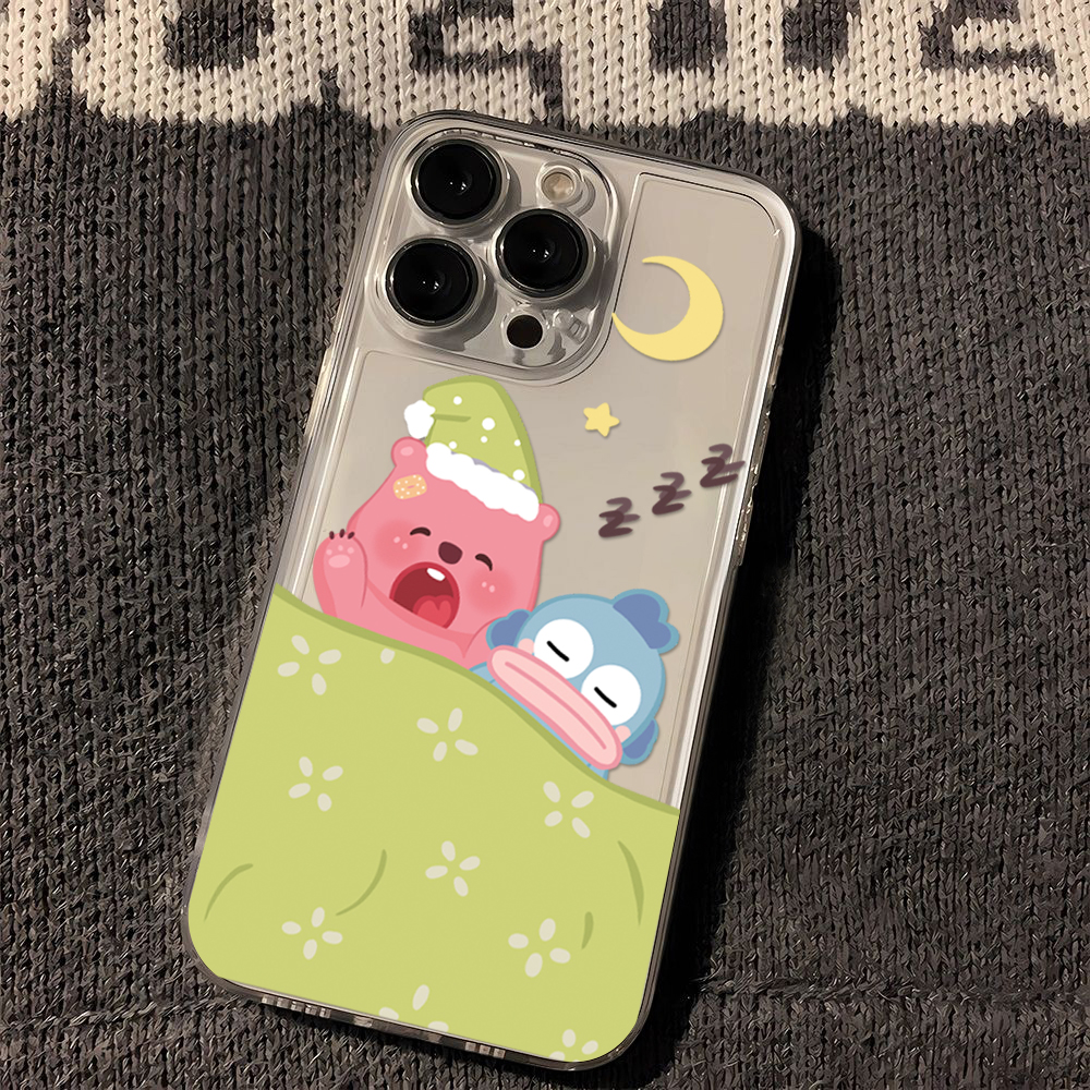 卡通睡觉露比苹果15手机壳iPhone14透明13promax全包11防摔12软壳