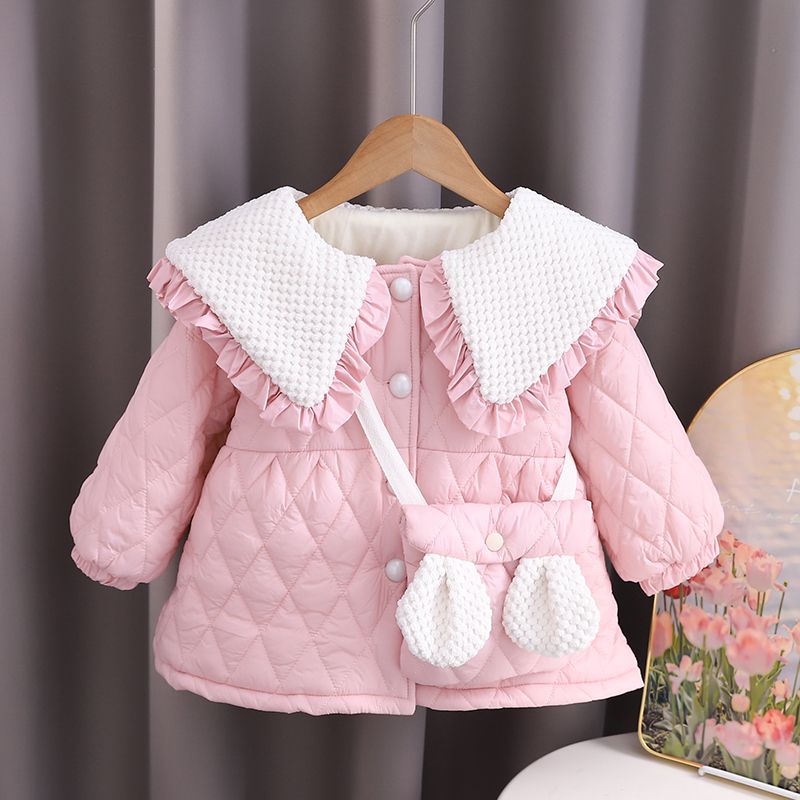 女童棉服加厚秋冬款洋气2023新款儿童棉衣宝宝冬装中长款外套棉袄