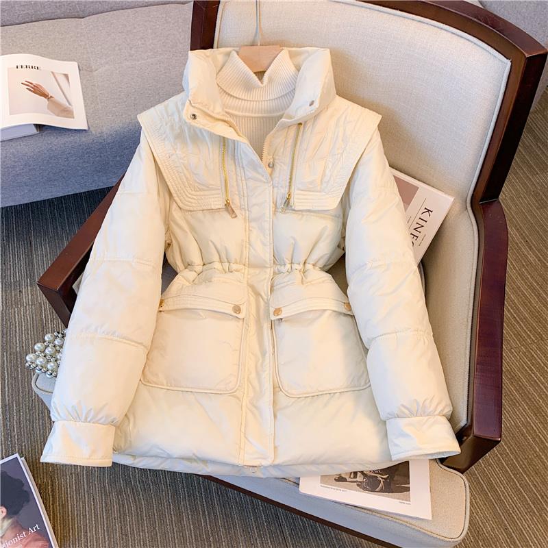 黑色九江短款棉服女2023新款欧货时尚冬季小个子夹棉外套新款