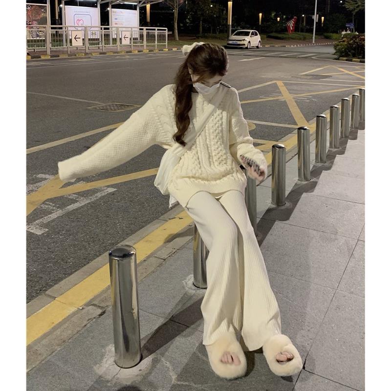 独特上衣超好看冬白色麻花毛衣女秋冬加厚内搭2023新款爆款温新款