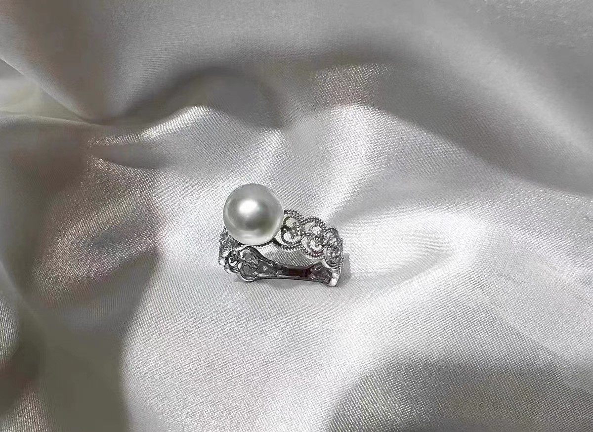 925银银制品 【其姐分享】复古蕾丝戒指淡水爱迪生10-11mm气质典雅