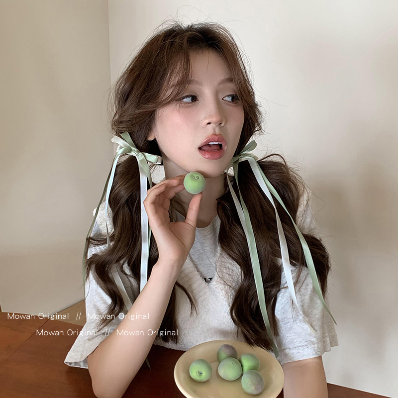 超仙气蝴蝶结蕾丝飘带发夹女碎发双马尾编发绑发鸭嘴夹子发卡头饰