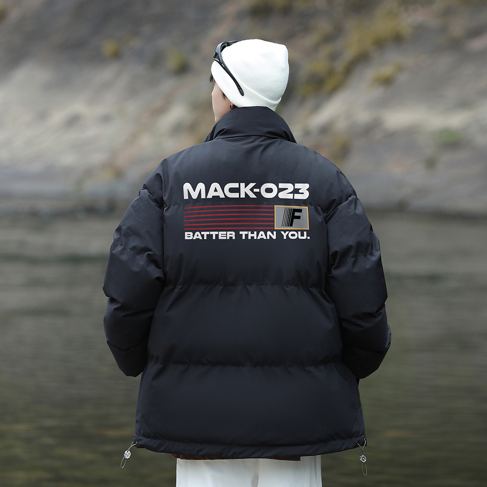 港风字母印花立领棉衣男女冬季潮牌宽松保暖情侣休闲百搭棉服外套