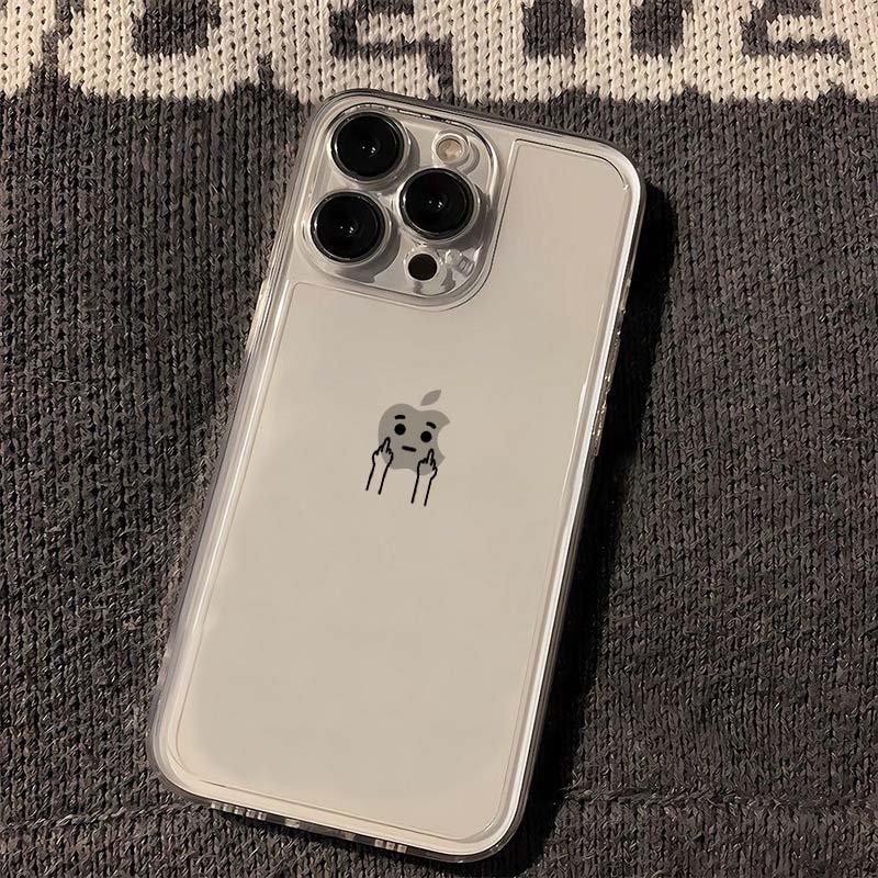 KEWU中指小人透明苹果14/15手机壳iPhone13promax12防摔11创意xs