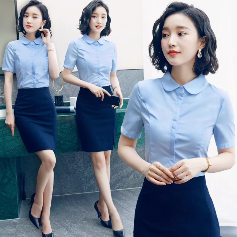 Z职业装女接待夏季薄款气质教师工作服公务员面试服装衬衫C931