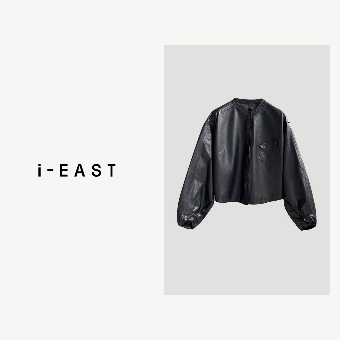 i-EAST 哥斯达黎加~口袋翻边设计皮外套PY2806