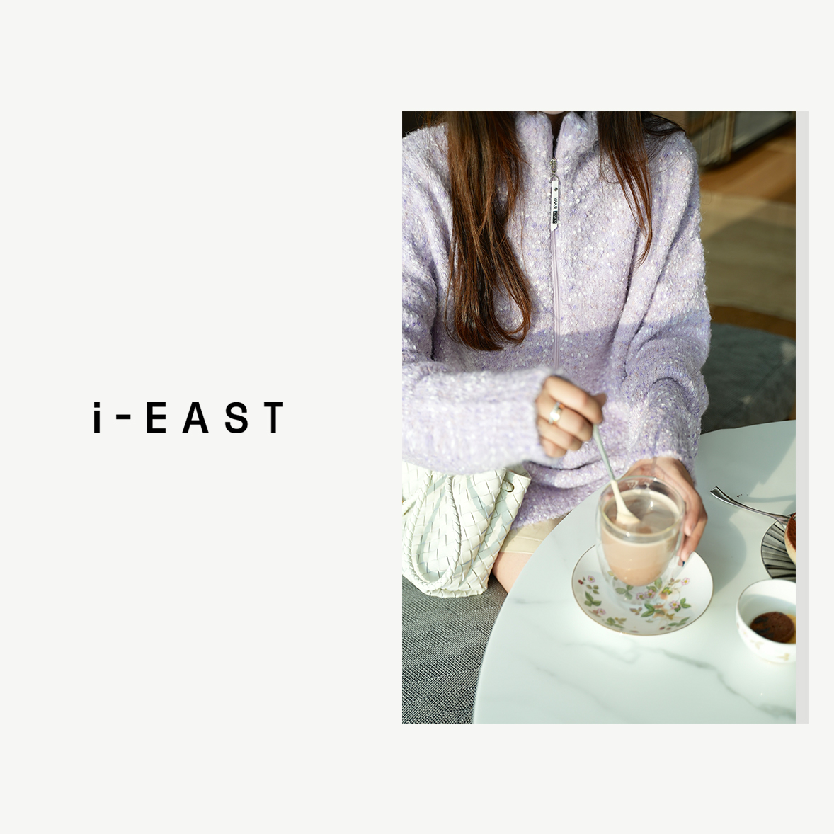 i-EAST 闪闪惹人爱~不规则流星雨拉链毛衣-3D T11652