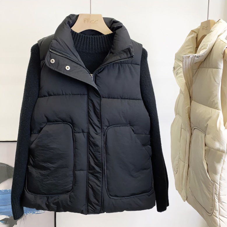 Abc212胖mm百搭棉服马甲女秋冬新款显瘦大码马夹百搭外套背心