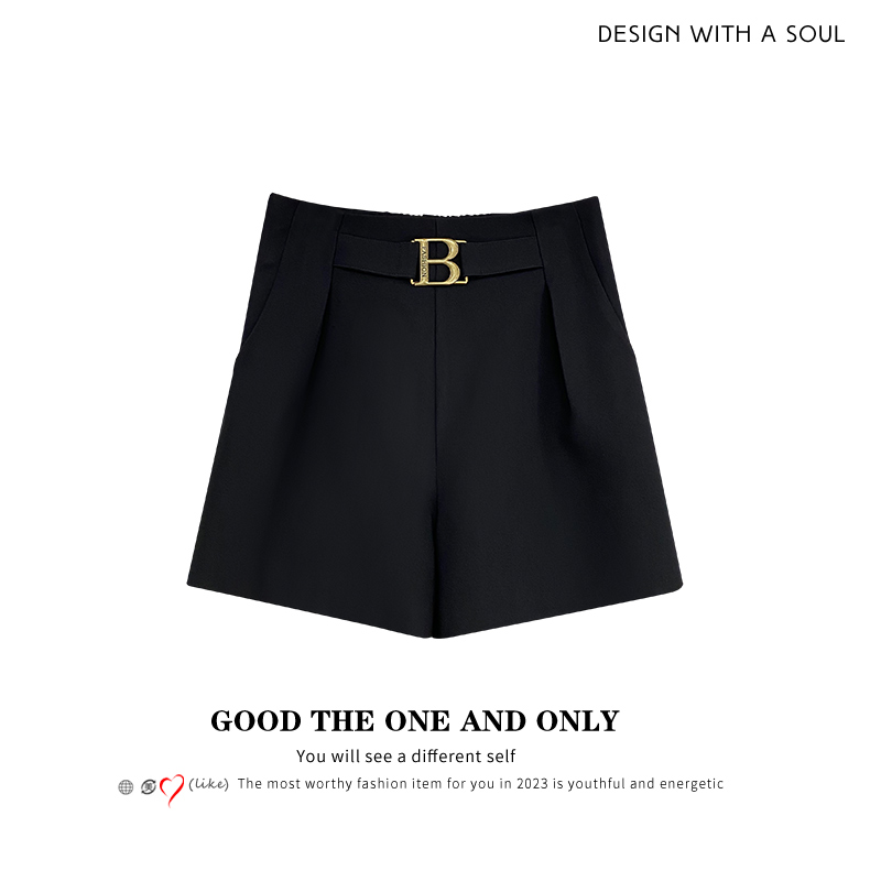 【薇姐甄选】宝莎伦高级感时尚高腰显瘦西装短裤800137