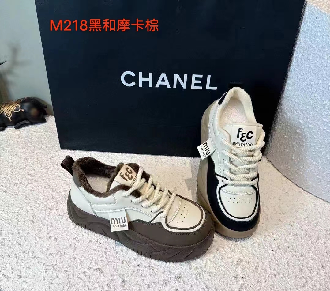 【小嬞专属】M218厚底冬季加绒休闲鞋2023新款女鞋运动休闲鞋
