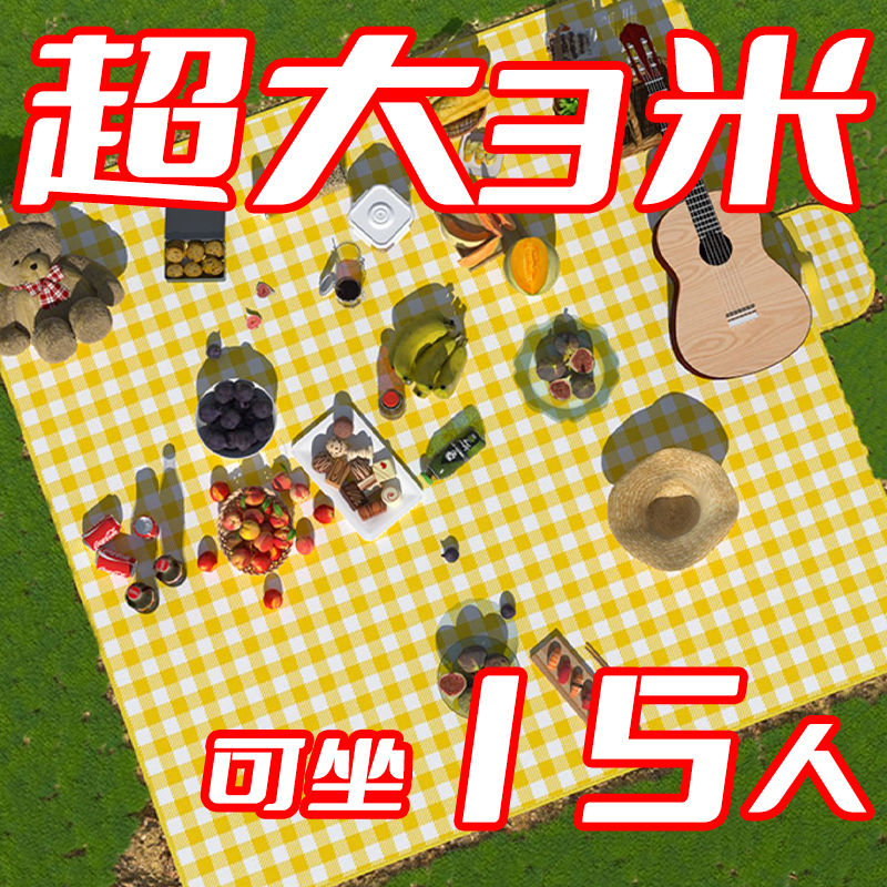 户外野餐垫防潮垫加厚露营防水便携春游郊游沙滩可折叠野炊布地垫