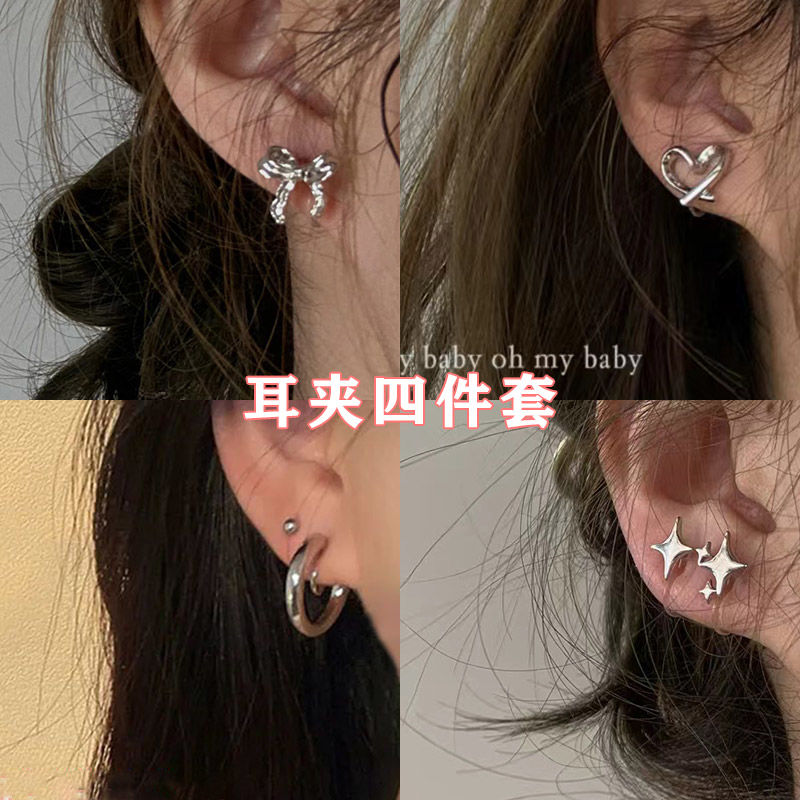 铜合金耳饰 蝴蝶结耳夹简约百搭气质可爱学生没有耳洞也能戴耳饰
