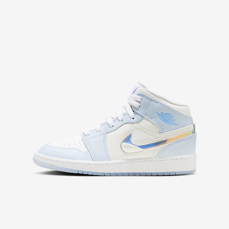 Nike/耐克女鞋Jordan 1冰雪奇缘流沙白蓝中帮复古篮球鞋FQ9117400