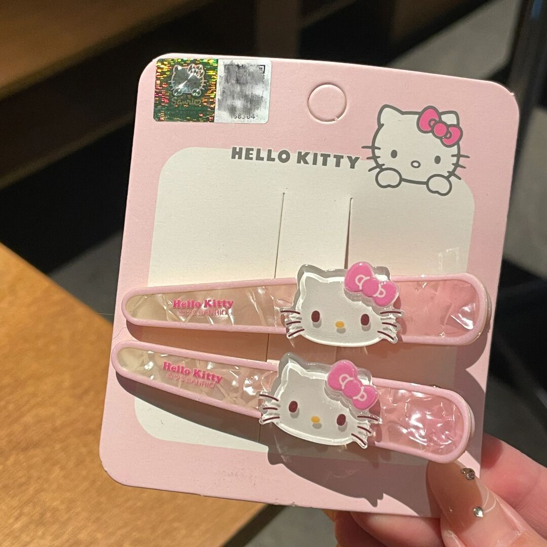 Kitty猫可爱鸭嘴夹ins风百搭儿童发夹耐用粉色好看小众一对侧边夹