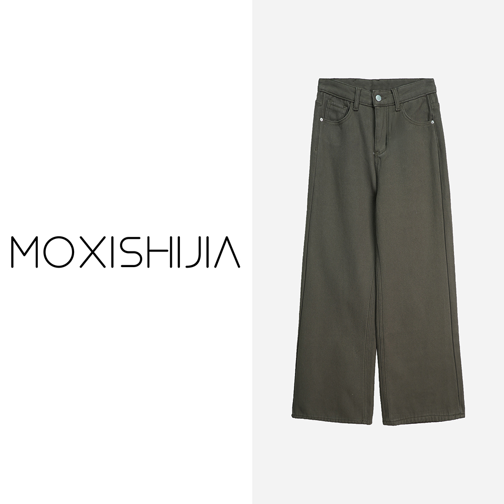 X24521-1【爆款】高级感直筒梨形加绒灰色牛仔裤3D显瘦遮肚子遮肉