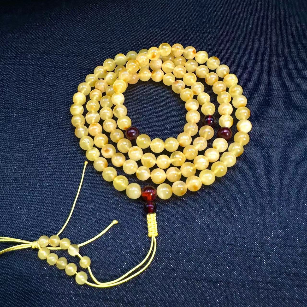 天然蜜蜡5ｍｍ+鸡油黄108（多样式发其一）L22
