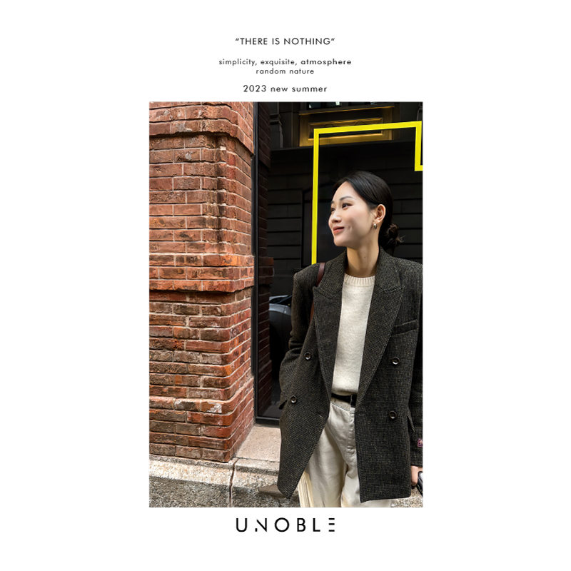 折扣款【羊毛复古格子西装呢外套】 秋装新品长袖复古上衣